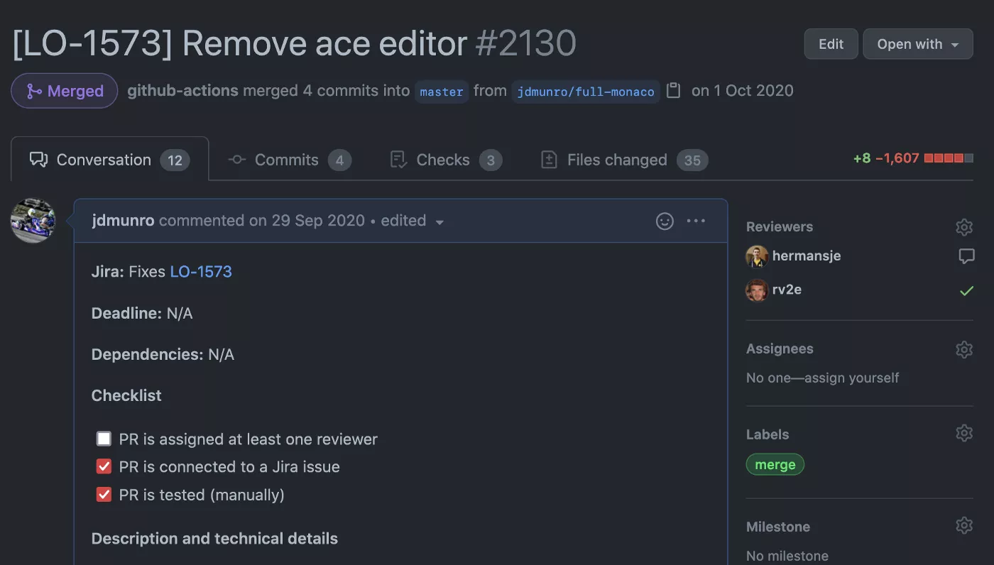 Remove Ace Editor PR